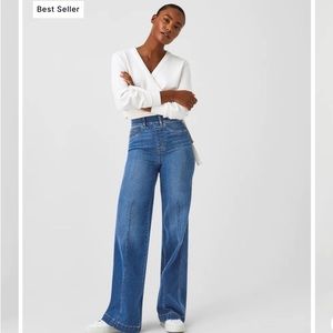 SPANX Slip on Wide Leg Jeans